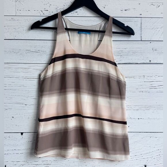 Alice + Olivia Tops - Alice + Olivia - Women's Brown Stripe Blouse Tank Top